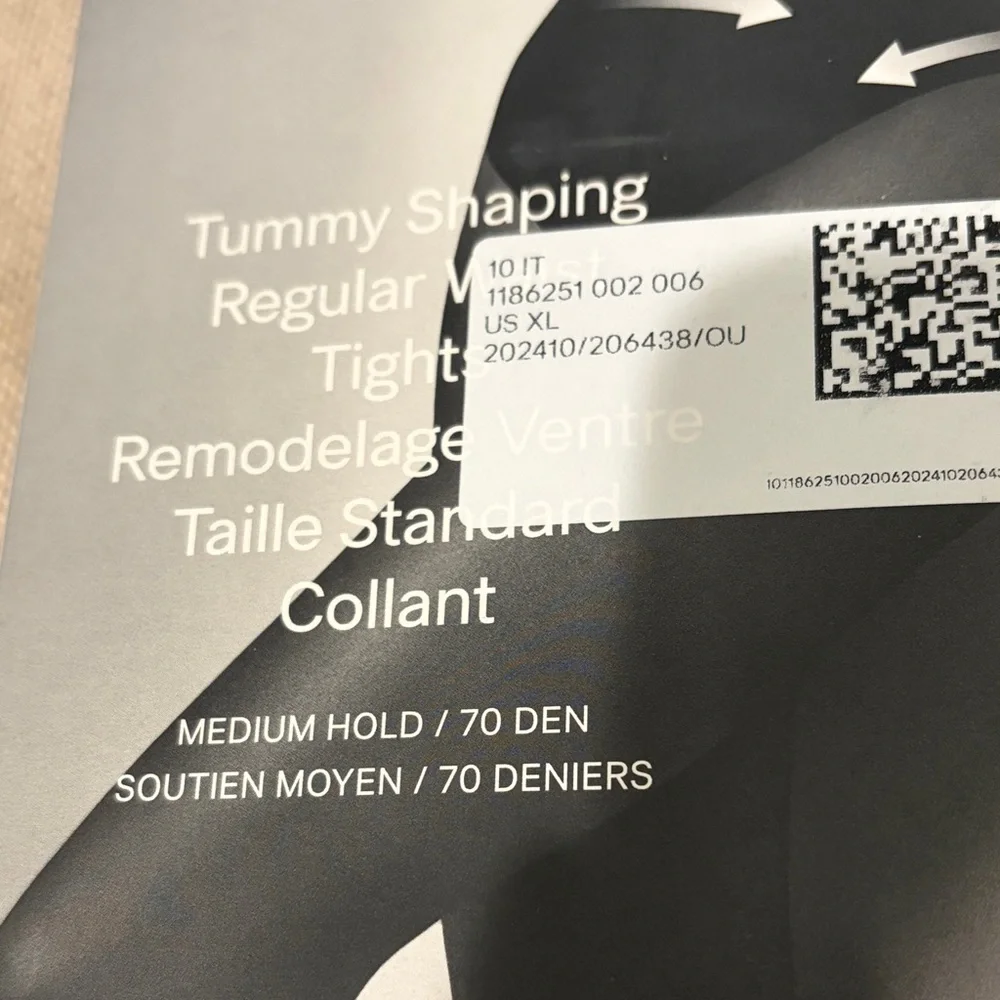 H&M Black Shaping Tights 70 Denier/NIB/XL